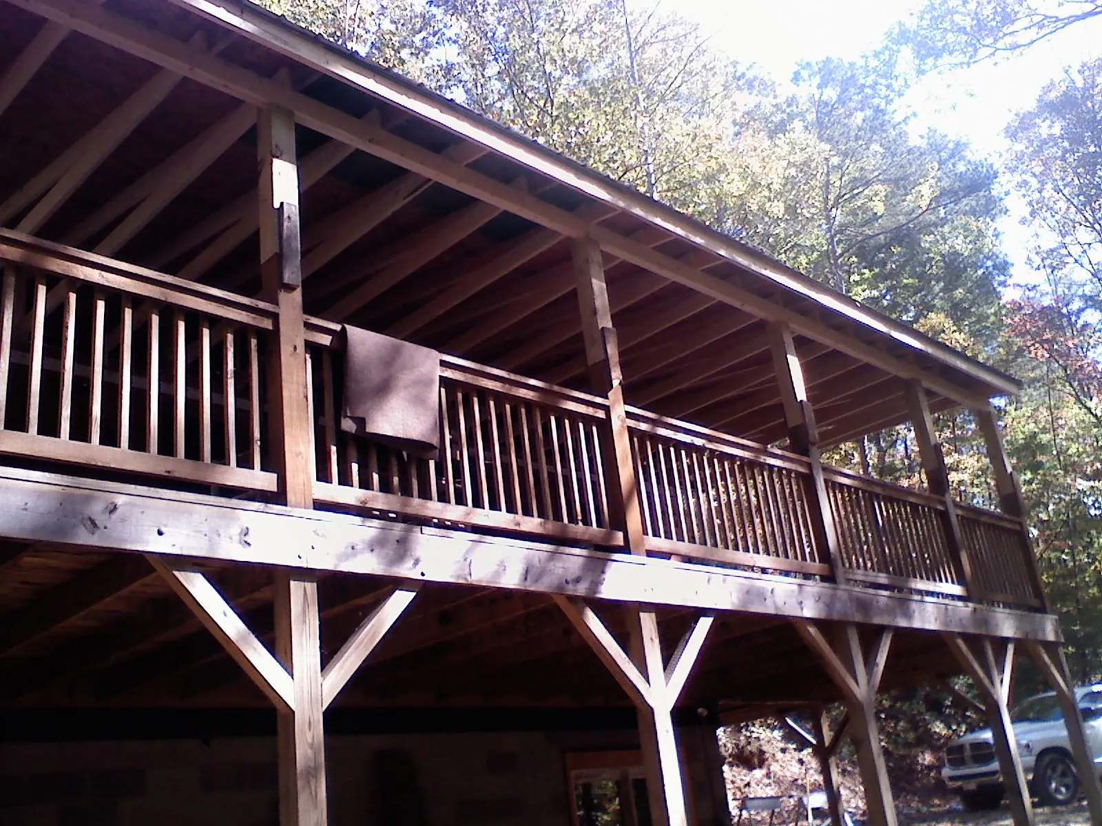 Timber framing under a new elevated porch and deck — Roof Leak Repair in Teachey by Roofing Brothers